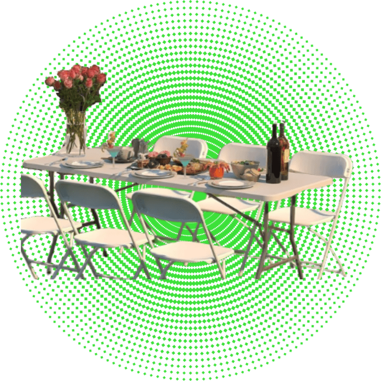 6' Tables & 8 chairs